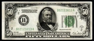 1928A $50 NEW YORK GOLD Demand Federal Reserve Note! BEAUTIFUL CRISP XF+ - Picture 1 of 2