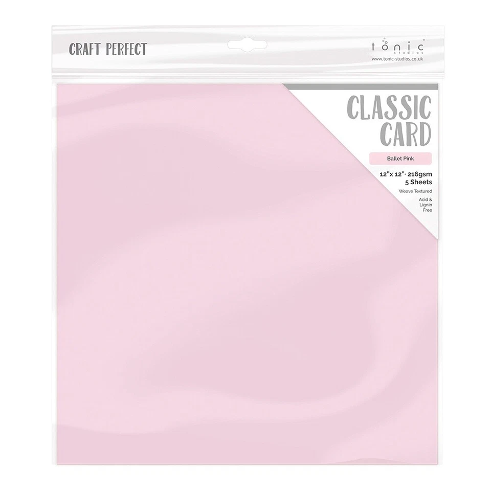 Craft Perfect Weave Texture 80lb Cardstock 12"X12" 5/Pkg-Ballet Pink - Image 1 of 1
