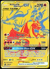 RESHIRAM CHARIZARD GX tag team pokemon sm247 sun moon gold promo card reg size