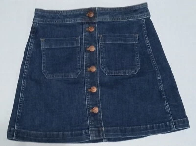 Madewell Women's Stretch Denim A-Line Skirt Size 00 Button Front Casual Core - Image 1 of 4