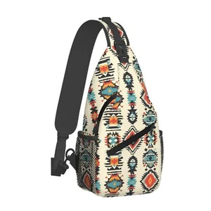 Crossbody Bags Women Men Aztec Sling Backpack Chest Shoulder Gym Cycling - Picture 1 of 6