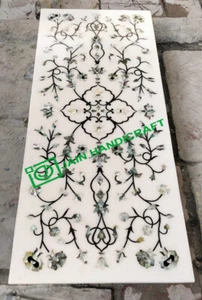 3'x2' white marble table top coffee dining inlay mother of pearl mosaic decor k1 - Picture 1 of 3