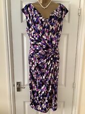 PER UNA SPECIAL OCCASION DRESS PINK WHITE PURPLE MIX STRETCHY STUNNING SZ18  44”