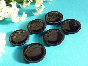 265C Superb Large Vintage 'Night' Navy Blue Lot Of 6 Buttons Ep.1960 - Picture 1 of 4