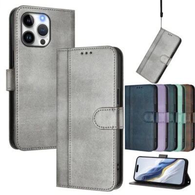Luxury Magnetic Leather Wallet Cover Case for 16 15 14 13 12 11 Pro Max 7 8 16E - Image 1 of 4