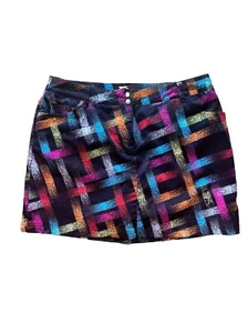 Slazenger SKORT Black Blue Pickelball Tennis Golf Skirt Women's 10 Rainbow - Picture 1 of 10