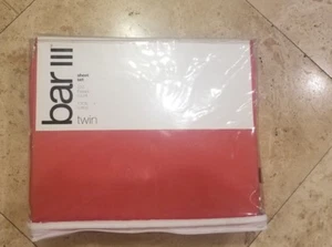 Bar III Solid Twin Sheet Set Red  - NIB Great Bargain - Picture 1 of 4