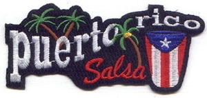 Puerto rico Salsa Conga / Tree Embroidered Patches 4.75"x2.25" iron-on - Picture 1 of 1