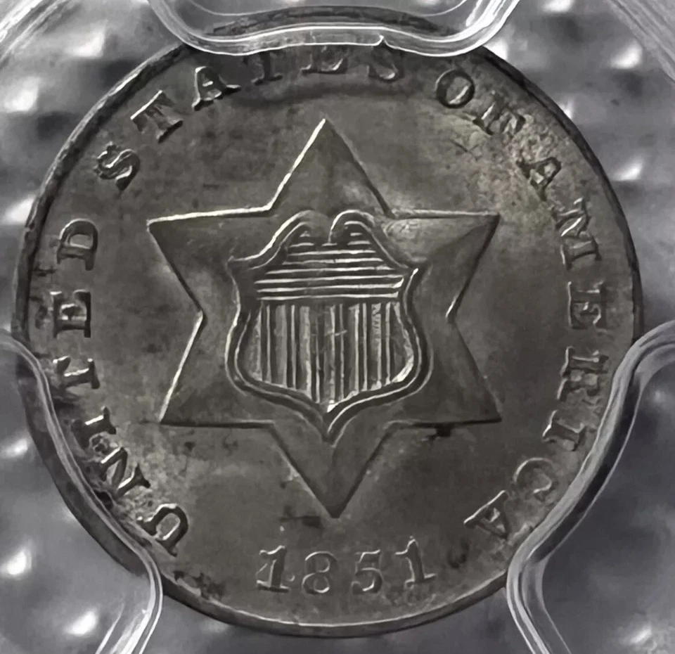 1851 3 Cent Silver 3c Three Cent PCGS MS-63 - Image 1 of 4