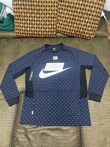 Nike MEN'S Tech Fleece Polka T-Shirt 930325-451 NAVY/WHITE NEW - Picture 1 of 5