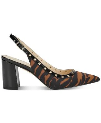 New Marc Fisher Womens Carmon Slingback Pumps Heels Studs Tiger Print Size 7 - Image 1 of 4