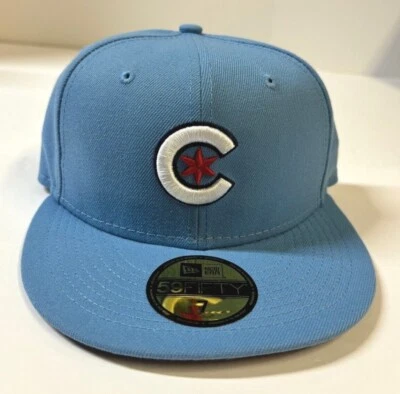 Chicago Cubs MLB NE 2021 City Connect ALT 1 Fitted Hat ~Sky Blue - Image 1 of 4