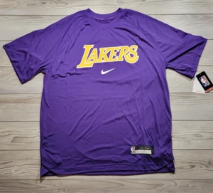 Nike LA Lakers NBA 75th Anniversary TEAM ISSUED T-Shirt Purple Men's Sz L-Tall - Picture 1 of 7