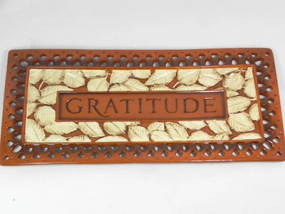 Grassland Roads -  Gratitude -  Ceramic Dish 16" x 7" - Fall Colors — 第 1/4 张图片