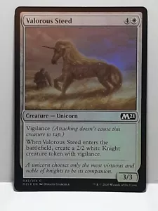 Valorous Steed 042/274 MTG New Fresh Core 2021 Creature White Foil Common - Picture 1 of 4
