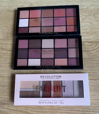 REVOLUTION Make-up Palettes X 3 Neutrals/Provocative & Face Lift  NEW - Image 1 of 4