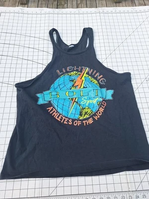 Camiseta sin mangas vintage de los 90 grande Lightning Bolt deportiva atletas del mundo gráfica  Foto 1 de 4
