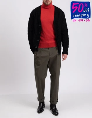 PVP €235 FAMILY FIRST MILANO Cárdigan Destruido Talla M Mezcla de Lana Hecho en Italia Foto 1 de 4