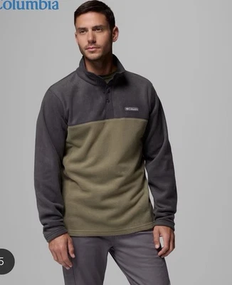 Pullover polar Columbia Steens Mountain Half Snap II para hombre grande verde Foto 1 de 4