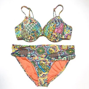 Set bikini hipster Bleu Rod Beattie Seriously Sunny Sarong top con ferretto 36D 8 - Foto 1 di 16