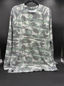 Columbia PFG Omni Shade Green /Gray Camouflage Long Sleeve Fishing Shirt Mens LG - Picture 1 of 10