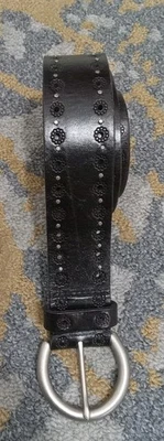 Cinturón mujer cuero negro fósil talla LG #100485 BT2817001 36-40 pulgadas Foto 1 de 4