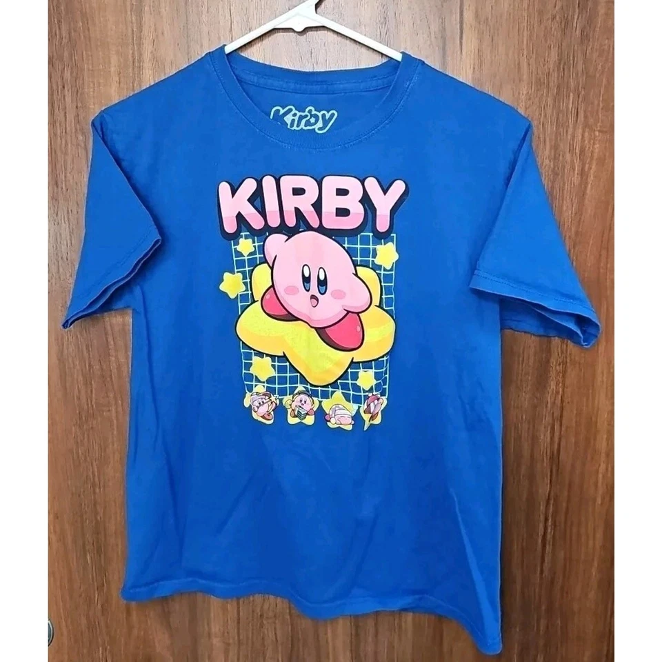 Nintendo Kirby Warp Star Grid Design Graphic Print Gamer Boys Large T-Shirt - Image 1 of 4