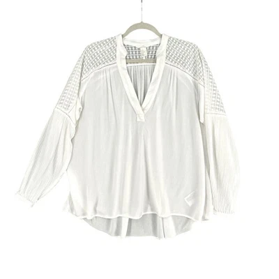 Blusa H&M Blanca Manga Larga Cuello en V Bordada Clásica Femenina Tipo Talla 12 Foto 1 de 4