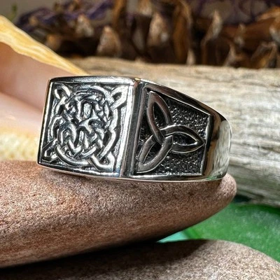 Men's Celtic Knot Ring Scottish Irish Pagan 925 Statement Ring 925 - Image 1 of 4