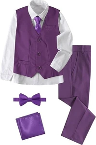 A&J DESIGN Boys 4-Piece Suit Set with Dress Shirt ,Vest ,Pants Size 16 NO BOWTIE - Picture 1 of 5