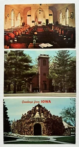 Lot of 3 IOWA Vintage Postcards West Bend and Nashua Chrome UNUSED TOP - Bild 1 von 2