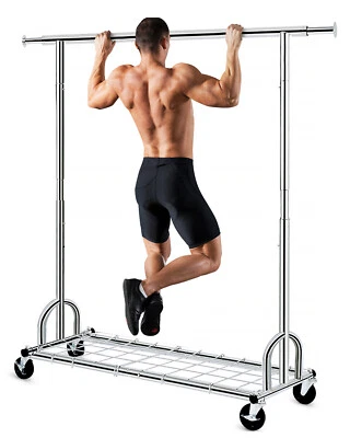 Estante de ropa plegable de alta resistencia 3 en 1 450 libras con estantes Foto 1 de 4