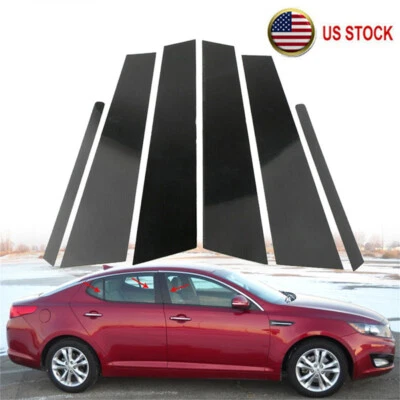 6Pcs Glossy Black Pillar Posts Door Trim For KIA Optima K5 2011-2013 2014 2015 Foto 1 de 4