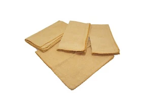 Dinner Napkins 4 Light Orange Scalloped Crochet Edging - 18" Square - Picture 1 of 3