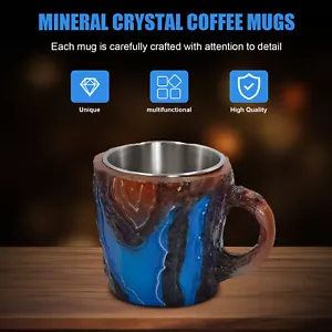 Resin Like Mineral Crystal Coffee Mugs With Handle 200ml/6.67oz For Home Office - Picture 1 of 12