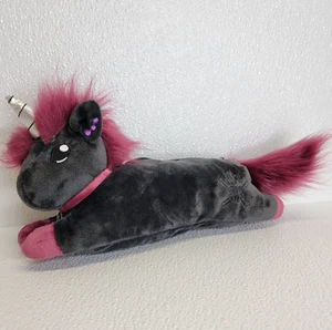 Corimori Ruby the Punk Unicorn Plush Zip Pencil Pouch Makeup Pouch Black RARE  - Picture 1 of 12