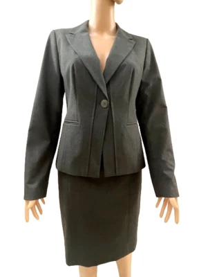 Traje de mujer HALOGEN 2 piezas gris carbón talla 4 Foto 1 de 4