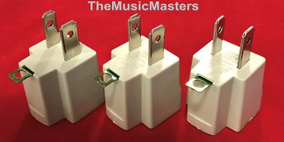 (3) Wall Plug Electrical Power GROUNDING ADAPTERS 3 Prong Socket to 2 Prong Plug - Image 1 of 4