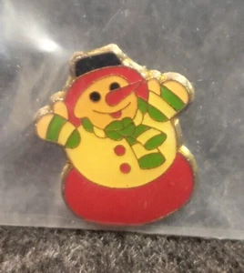Schneemann Metall Vintage Pin Anstecknadel (C4B4) - Bild 1 von 4