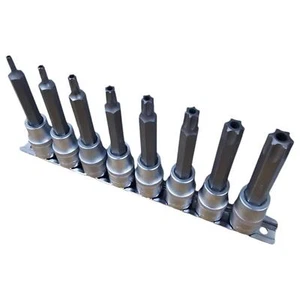 Juego de brocas de zócalo profundo 8 piezas 1/2" TX20-T60 Torx/Star y seguridad de riel a prueba de manipulaciones - Imagen 1 de 12