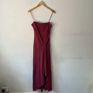 Monsoon Y2K Rouge 100% Silk Floaty Maxi Occasion Dress Wedding UK Size 12 NEW - Picture 1 of 14
