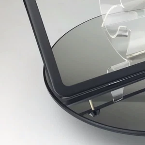 Matte Black Slim 2 Hole License Plate Frame w/ Aluminum Circle Type Screw Caps - Picture 1 of 9