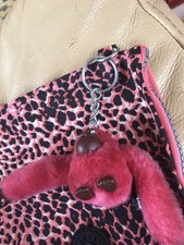 “Kiping” Makeup Bag-9”X7”- Pink And Black Animal Print New No Tags