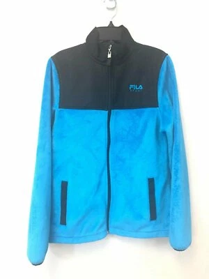 FILA Sport Women's Blue Black Fleece Full Zip Jacket, Size XS, EUC - Image 1 of 4