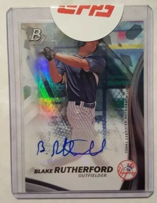 Blake Rutherford 2017 Bowman Platinum Top Prospect Autographs #TPA-BR White Sox! - Image 1 of 3