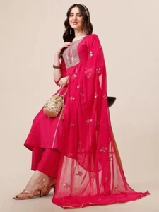 Set Dupatta pantaloni Kurta pakistani Bollywood designer donna Salwar Kameez Kurti - Foto 1 di 8