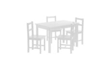 Raye Solid Wood Dining Table & 4 White Chairs