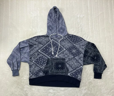 Sudadera con capucha American Eagle para mujer talla XXS azul estampado de retazos  Foto 1 de 4