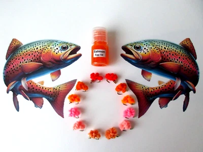 Salmon Egg Cluster Fly for Steelhead - #10 Hook - 12 pcs with Egg Oil - Image 1 of 4