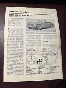 AUSTIN HEALEY 3000 (Mk III) - Trader Service Data No.427 1964 - Picture 1 of 5